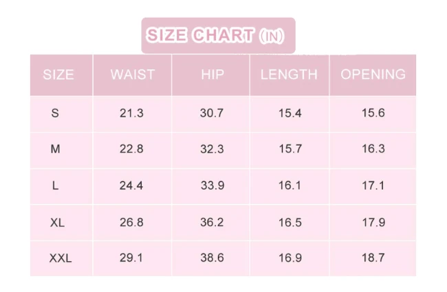 women yoga shorts chart